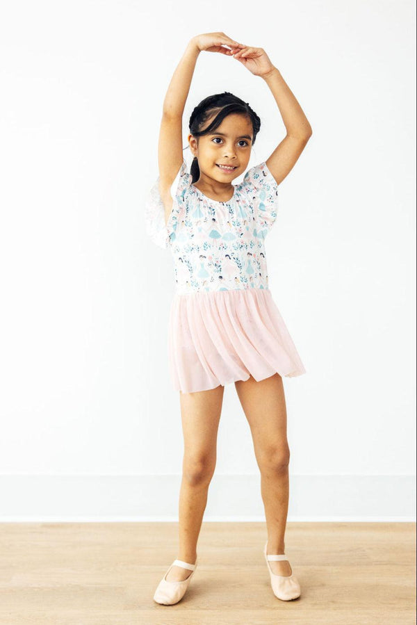twinkle-toes-s-s-twirl-leotard Mila & Rose - Sophia's StyleTwirl Leotard S/S - Mesh Skirt-1